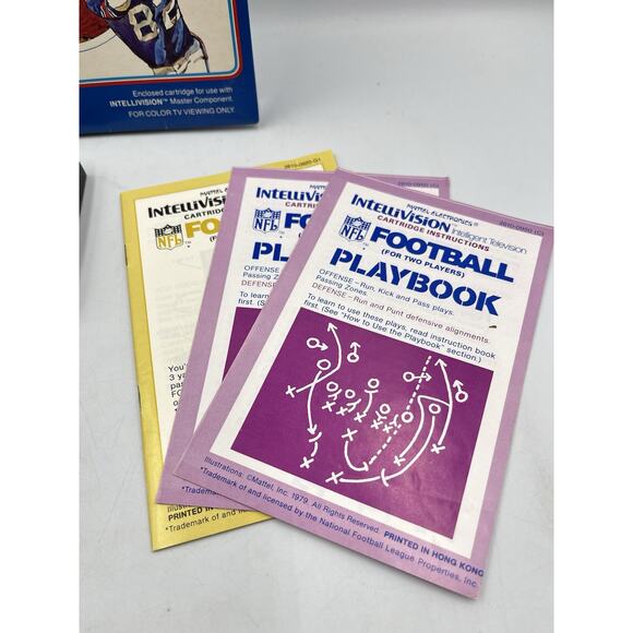 NFL Football Intellivision Game With Box Manual, And Overlays Mattel - Picture 5 of 6